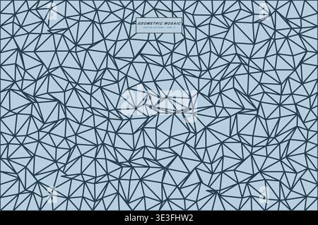 Abstract Shattered Geometric Mosaic Triangle Pattern Vector Background, Faceted Low Poly Flat Design Interlocking Polygon Wallpaper, Colorful Broken G Stock Vector