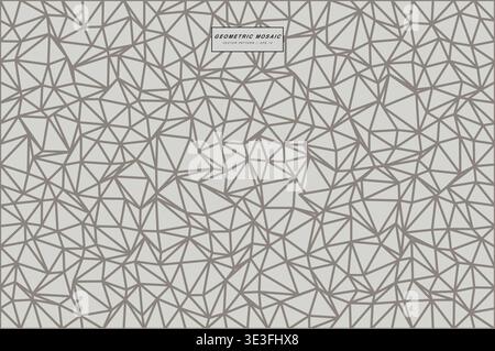 Abstract Shattered Geometric Mosaic Triangle Pattern Vector Background, Faceted Low Poly Flat Design Interlocking Polygon Wallpaper, Colorful Broken G Stock Vector