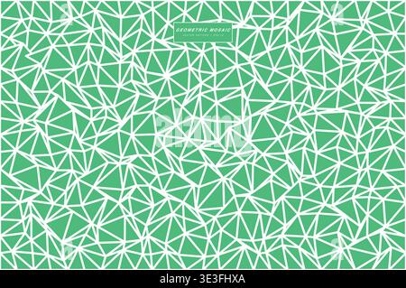 Abstract Shattered Geometric Mosaic Triangle Pattern Vector Background, Faceted Low Poly Flat Design Interlocking Polygon Wallpaper, Colorful Broken G Stock Vector