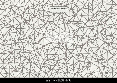 Abstract Shattered Geometric Mosaic Triangle Pattern Vector Background, Faceted Low Poly Flat Design Interlocking Polygon Wallpaper, Colorful Broken G Stock Vector