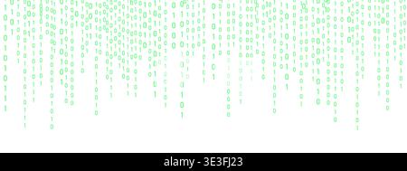 Data flow with light effect. Programming symbols on futuristic backdrop. Abstract green binary code matrix. Cyber security and technology art. Vector Stock Vector