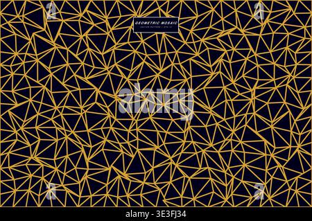 Abstract Shattered Geometric Mosaic Triangle Pattern Vector Background, Faceted Low Poly Flat Design Interlocking Polygon Wallpaper, Colorful Broken G Stock Vector