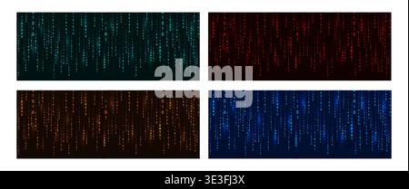 Binary Rain background. Abstract data streams with numbers. Digital data technology concept. Vector illustration Stock Vector