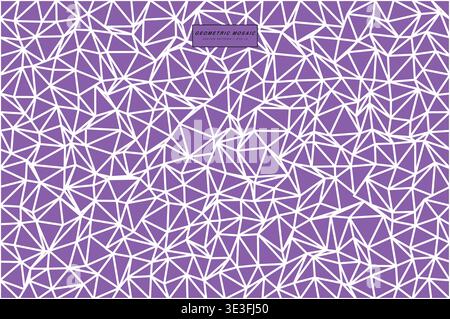 Abstract Shattered Geometric Mosaic Triangle Pattern Vector Background, Faceted Low Poly Flat Design Interlocking Polygon Wallpaper, Colorful Broken G Stock Vector