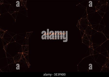 Abstract Split Layout Geometric Network Plexus Background, Connected Dots Lines Technology Copy Space Vector Wallpaper, Futuristic Molecular Web Node Stock Vector