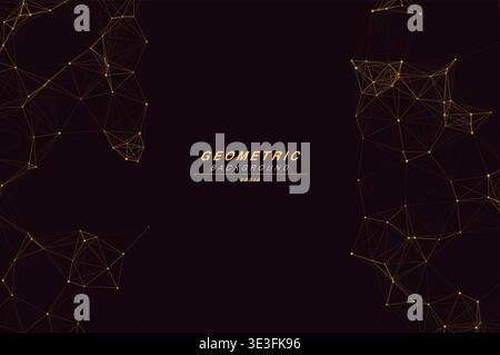 Abstract Split Layout Geometric Network Plexus Background, Connected Dots Lines Technology Copy Space Vector Wallpaper, Futuristic Molecular Web Node Stock Vector
