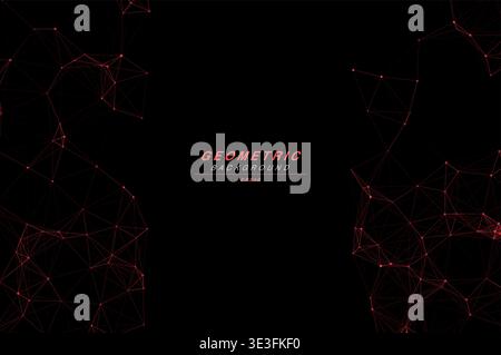 Abstract Split Layout Geometric Network Plexus Background, Connected Dots Lines Technology Copy Space Vector Wallpaper, Futuristic Molecular Web Node Stock Vector