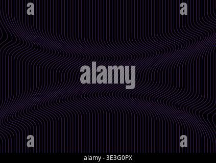 Abstract warped wavy violet lines tech minimal background. Vector geometric pattern design Stock Vector