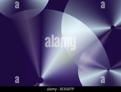 Abstract glossy violet metallic circles and squares dots futuristic background. Geometric vector design Stock Vector