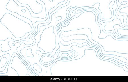 Blue minimal lines topographic contour map abstract tech background. Vector graphic design Stock Vector