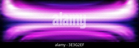 Abstract Purple Neon Wavy Background with Glossy Zigzag Lines and Bright Stock Photo
