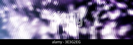 Abstract dark purple metallic wavy lines background loop with bright glowing reflections Stock Photo