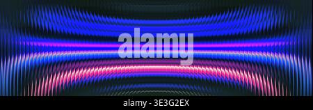 Abstract Blue Pink Neon Background with Glowing Vertical Lines and Curved Light Stock Photo