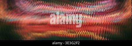 Abstract Coral Pink Metallic Wave Background with Glossy Iridescent Vertical Stock Photo