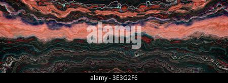 Abstract Red Black Agate Marble Background with Fluid Topographic Stock Photo