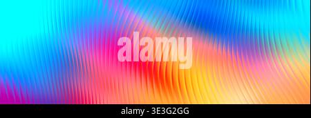 Abstract Vibrant Gradient Waves Background in Blue Pink Stock Photo