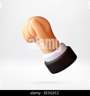 3d businessman hand with clenched fist. Stock Vector