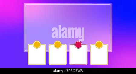 Quiz question game menu template background with multiple choice frame and answer buttons for trivia show test competition interface design retro Stock Vector