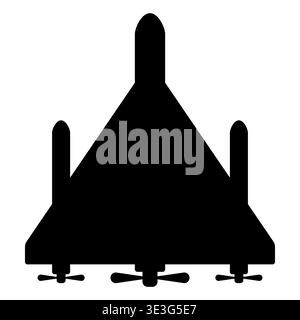 one suicide combat drone carrying missile icon on white. Stock Vector