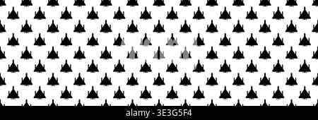 horizontal seamless black suicide combat drone carrying missile for pattern and background. Stock Vector