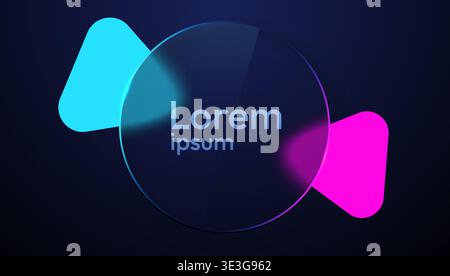 Glassmorphism abstract background with transparent frame. Modern design template. Vector illustration. Stock Vector