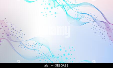 Molecular structure DNA, atom, neurons. Medical, technology, chemistry, science background. Science concept for your design. Connected lines with dots Stock Vector