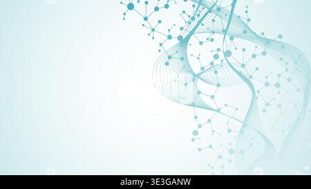 Structure molecule and communication. Dna, atom, neurons. Scientific concept for your design. Connected lines with dots. Medical, technology Stock Vector