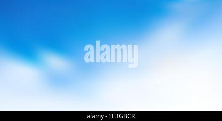 Sky blue medical tech background. Gradient watercolor light fluffy clouds for weather forecast app. Clear fresh winter sunny abstract day. Summer Stock Vector