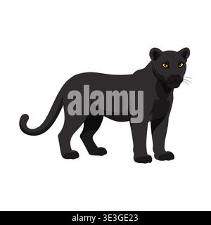 Flat vector illustration of black panther Stock Vector