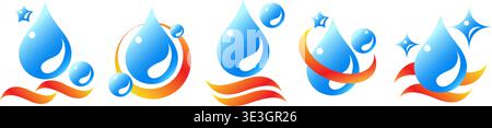 Colorful water icons Stock Vector
