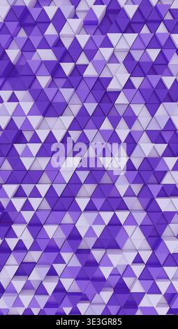 Purple and white triangles creating a dynamic 3d abstract geometric pattern, perfect for modern digital backgrounds or textures Stock Photo