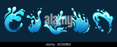 Water splash drop cartoon sea waves Stock Vector