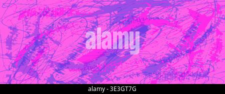 Bright grunge blue and fuchsia risograph background. Riso paper print overlay. Grunge printmaking pink banner template. Vector urban street wall or co Stock Vector