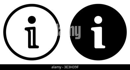 A pair of circular information icons featuring a standard lowercase letter i in two color styles Vector Stock Vector