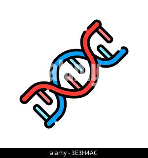 DNA Genomics Icon Professional UI Symbol for Genetic Research, Bioinformatics Data Analysis and Biotechnology Science. It represents the double helix Stock Vector