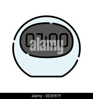alarm clock color line icon. Vector isolated element. Editable stroke. Stock Vector