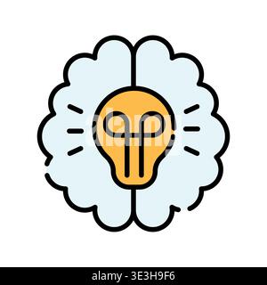 brainstorm color line icon. Vector isolated element. Editable stroke. Stock Vector