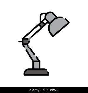 desk lamp color line icon. Vector isolated element. Editable stroke. Stock Vector