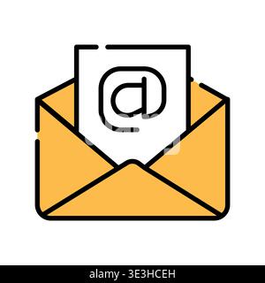 email color line icon. Vector isolated element. Editable stroke. Stock Vector