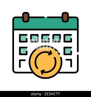flexible schedule color line icon. Vector isolated element. Editable stroke. Stock Vector