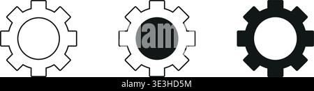 Vector icon showing multiple interlocking gears Stock Vector