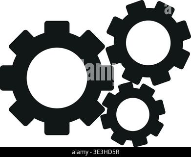 Vector icon showing multiple interlocking gears Stock Vector