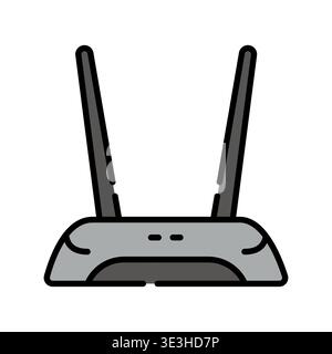 router color line icon. Vector isolated element. Editable stroke. Stock Vector