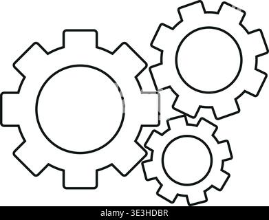 Vector icon showing multiple interlocking gears Stock Vector