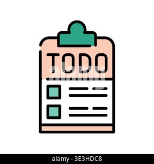 to do list color line icon. Vector isolated element. Editable stroke. Stock Vector