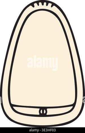 Minimal outline illustration of a smooth bell shaped object with a rounded top and narrow base. Stock Vector