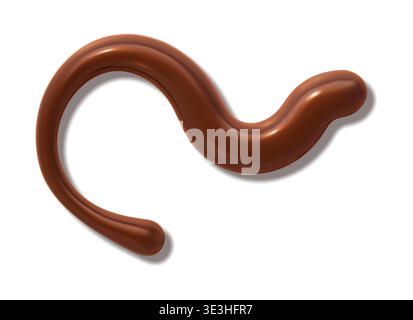 Glossy chocolate drizzle with melt cocoa syrup Stock Vector