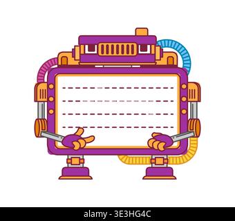 Robot and droid kids memo note frame border Stock Vector