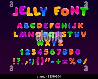 Fruit jelly font or sweet dessert alphabet letters Stock Vector