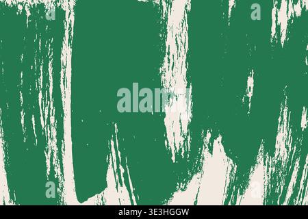 Grunge brush stroke smear background. Vector paintbrush rough green texture. Big thick brush stain, distressed texture overlay for cover, poster, web Stock Vector